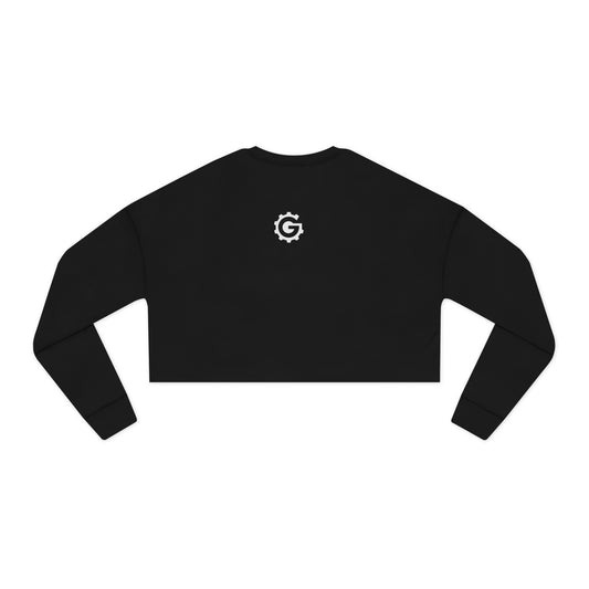 Women's Cropped Sweatshirt — Minimal Logo Crop Top, Casual Athleisure Pullover