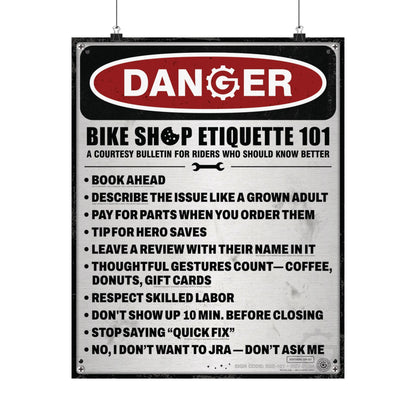 US Safety Sign Edition (Q1) — Bike Shop Etiquette 101
